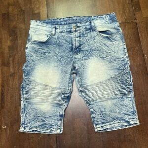 Men's Size 36 Mecca Jeans Light Wash Denim Shorts Acid Wash